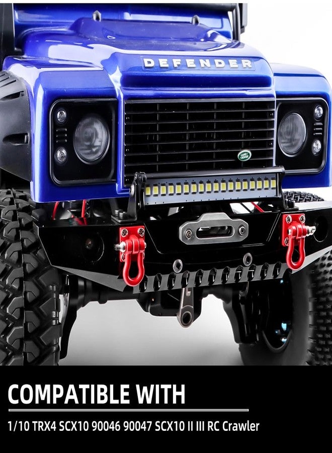 GLOBACT مصد أمامي معدني من GLOBACT مزود بقضيب إضاءة ومقطورة سحب لسيارات Traxxas TRX4 و Axial SCX10 90046 و 90047 و SCX10 II و III و 1/10 RC Crawler، قطع غيار مُحسّنة - Image 2